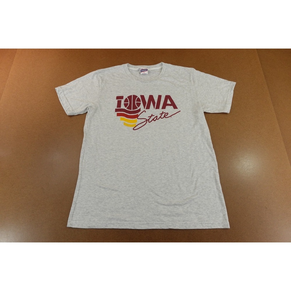 Iowa State Cyclones Charlie Hustle Mens Large Gray Short Sleeve Logo Graphic Tee